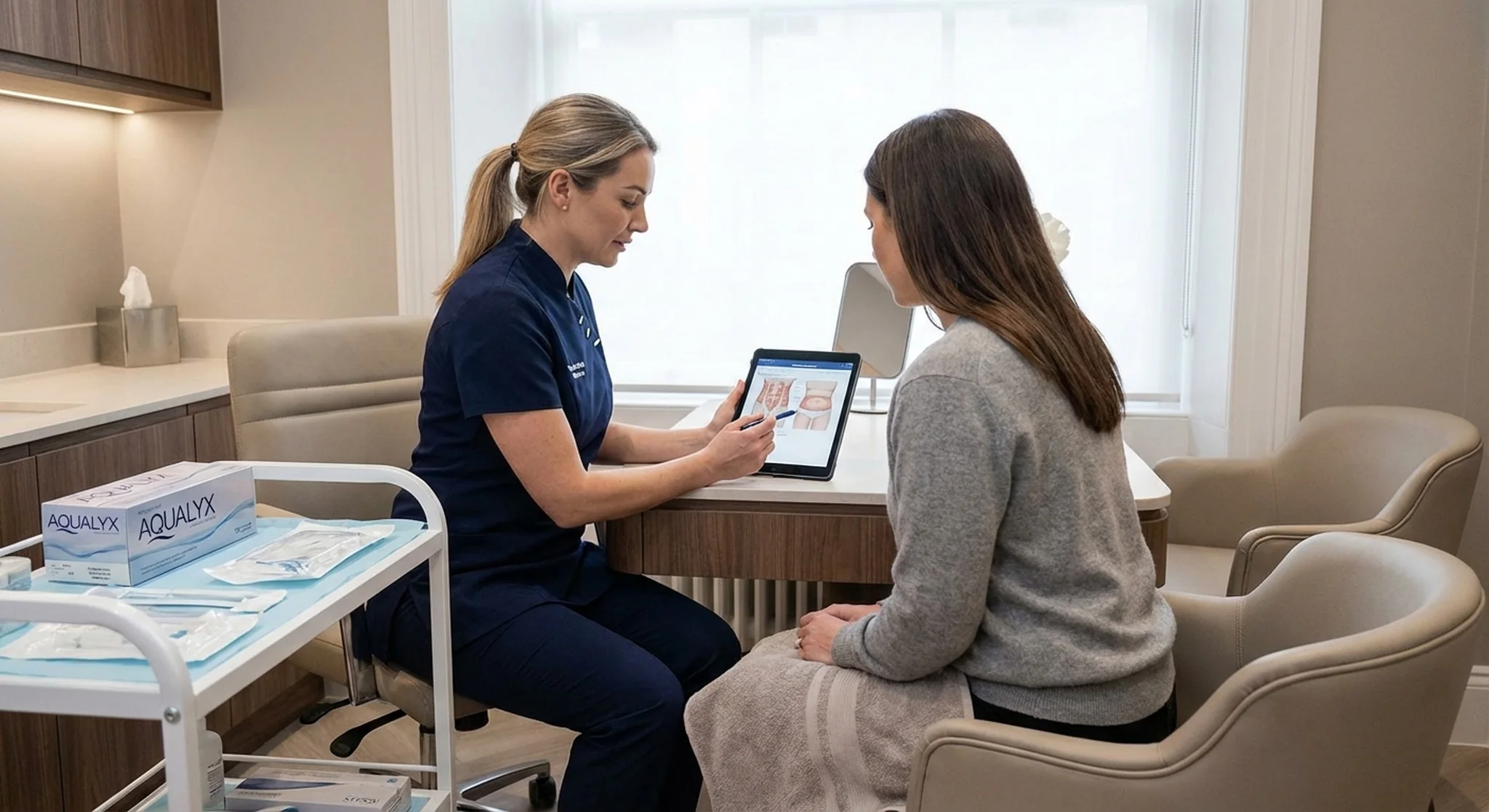 AQUALYX vials prepared for larger area treatment