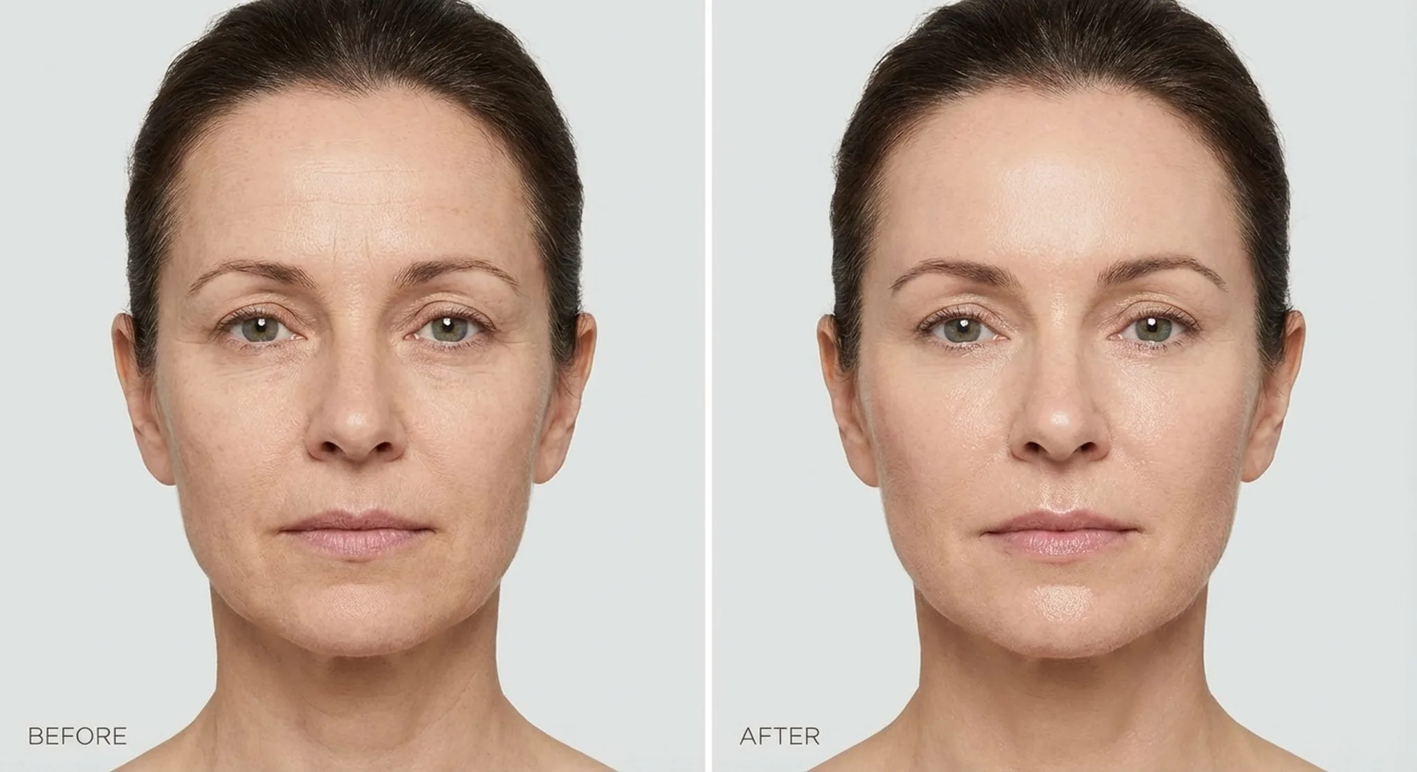 Before and after facial aesthetics result example