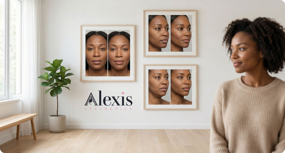 Overview of treatment results at Alexis Aesthetics