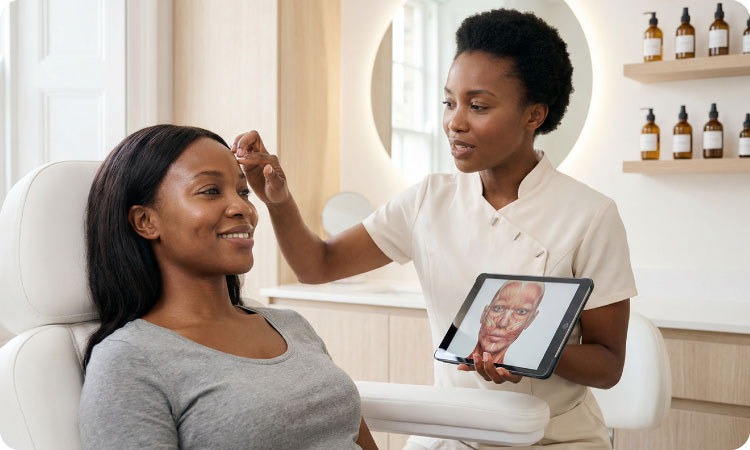 Consultation for anti wrinkle injections at Alexis Aesthetics